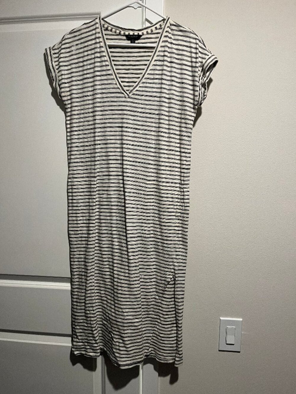 Lucky Brand V Neck Striped Tee Dress Small Never Been Worn